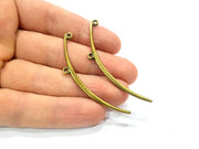 4 Ringed Rod Connector Antique Bronze Connector Pendant Antique Bronze Plated Metal (60x3mm) G10595