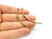 4 Ringed Rod Connector Antique Bronze Connector Pendant Antique Bronze Plated Metal (60x3mm) G10595