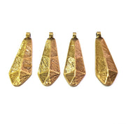 4 Antique Bronze Charm Antique Bronze Plated Metal  (38x13mm) G10601
