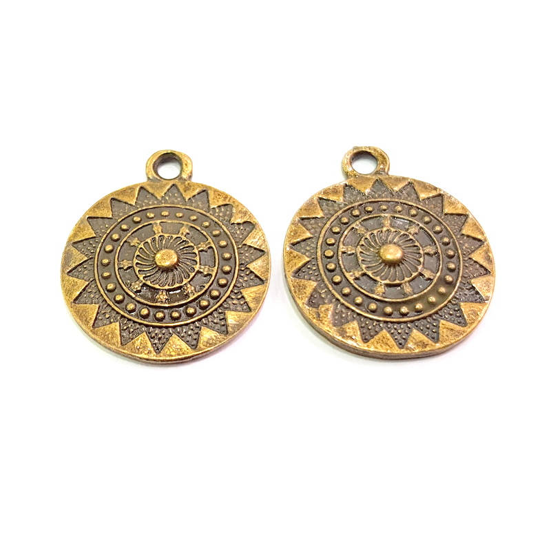 10 Antique Bronze Charm Antique Bronze Plated Metal Charms (21mm) G10602