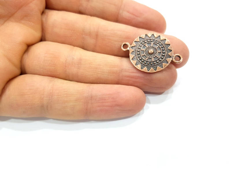 6 Copper Connector Charm Antique Copper Charm Antique Copper Plated Metal  (30x20mm) G12091