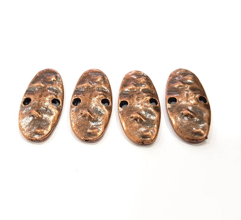4 Antique Copper Connector Charm Antique Copper Plated Metal (29x13mm) G10607