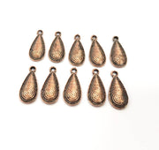 20 Drop Charm Antique Copper Charm Antique Copper Plated Metal (16x7mm) G10617