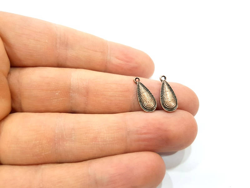 20 Drop Charm Antique Copper Charm Antique Copper Plated Metal (16x7mm) G10617