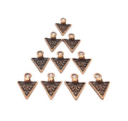10 Triangle Charm Antique Copper Charm Antique Copper Plated Metal (17x11mm) G10618