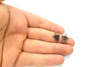 10 Triangle Charm Antique Copper Charm Antique Copper Plated Metal (17x11mm) G10618