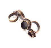 Copper Ring Settings inlay Ring Blank Mosaic Ring Bezel Base Cabochon Mountings (20x14mm,9x7mm blank) Antique Copper Plated Brass G10622