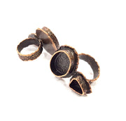 Copper Ring Settings inlay Ring Blank Mosaic Ring Bezel Base Cabochon Mountings (20x14mm,9x7mm blank) Antique Copper Plated Brass G10622