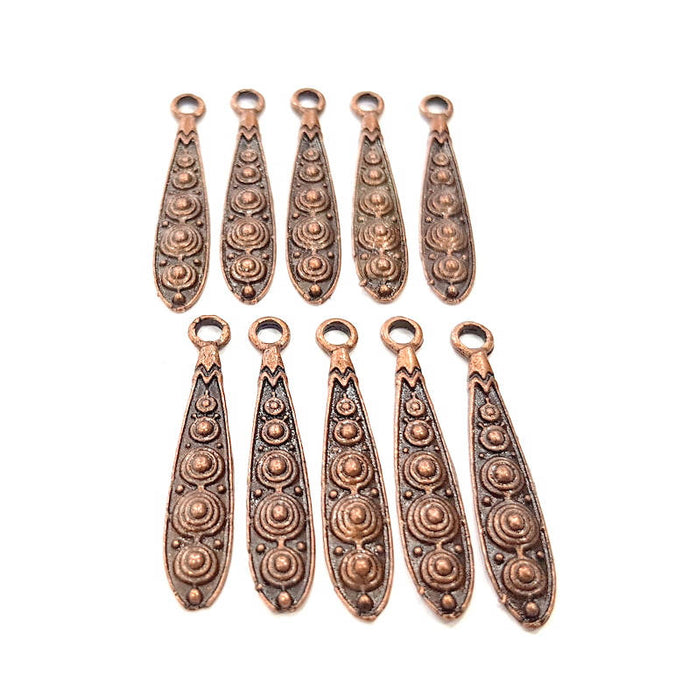 10 Antique Copper Charm Antique Copper Plated Metal (35x6mm) G17441