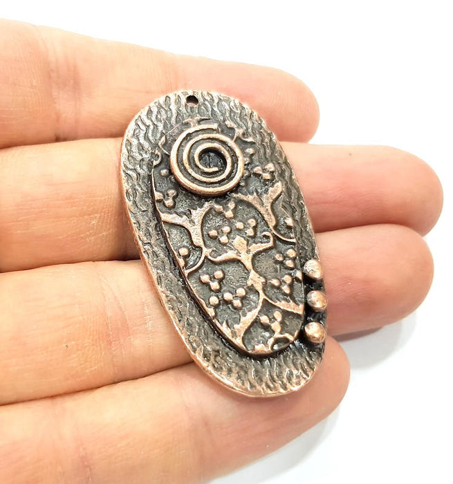 Tribal Pendant Ethnic Pendant Antique Copper Pendant Antique Copper Plated Metal (51x28mm) G10632