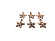 10 Starfish Charm Antique Copper Charm Antique Copper Plated Metal (18x13mm) G11837