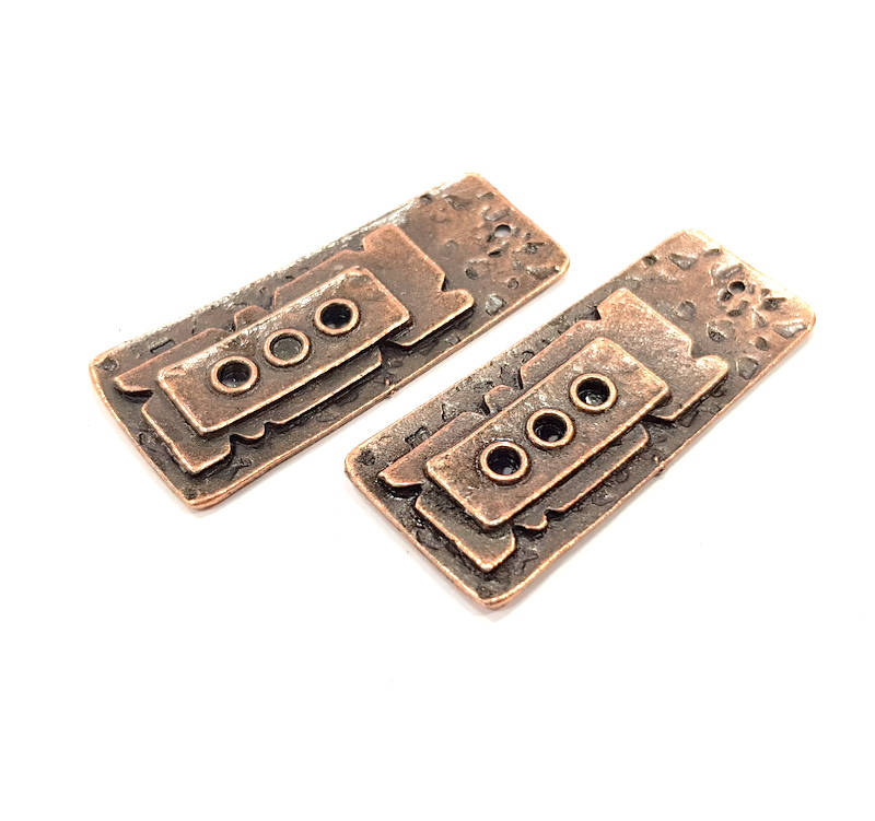 2 Copper Charm Antique Copper Charm Antique Copper Plated Metal (43x19mm) G14925