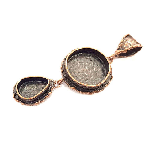 Antique Copper Pendant Blank Mosaic Base Blank inlay Necklace Blank Resin Blank Mountings Copper Plated Brass (20mm,14x10mm blank) G10644