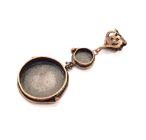 Antique Copper Pendant Blank Mosaic Base Blank inlay Necklace Blank Resin Blank Mountings Copper Plated Brass (24mm,10mm blank) G10648