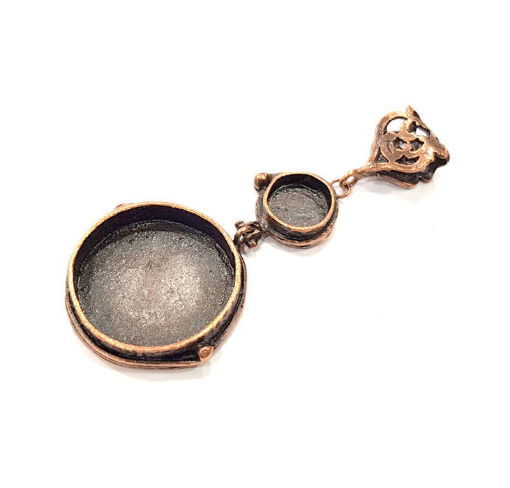 Antique Copper Pendant Blank Mosaic Base Blank inlay Necklace Blank Resin Blank Mountings Copper Plated Brass (24mm,10mm blank) G10648