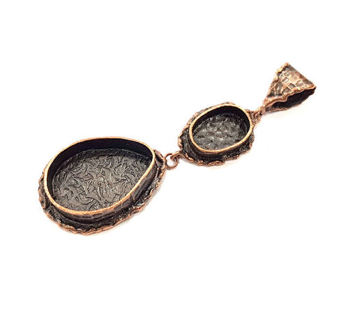 Antique Copper Pendant Blank Mosaic Base Blank inlay Necklace Blank Resin Blank Mountings Copper Plated Brass (25x18mm,14x10mm blank) G10656