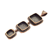 Antique Copper Pendant Blank Mosaic Base Blank inlay Necklace Blank Resin Mountings Copper Plated Brass(18x18mm 24x14mm 10x10mmblank) G10659