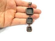 Antique Copper Pendant Blank Mosaic Base Blank inlay Necklace Blank Resin Mountings Copper Plated Brass(18x18mm 24x14mm 10x10mmblank) G10659