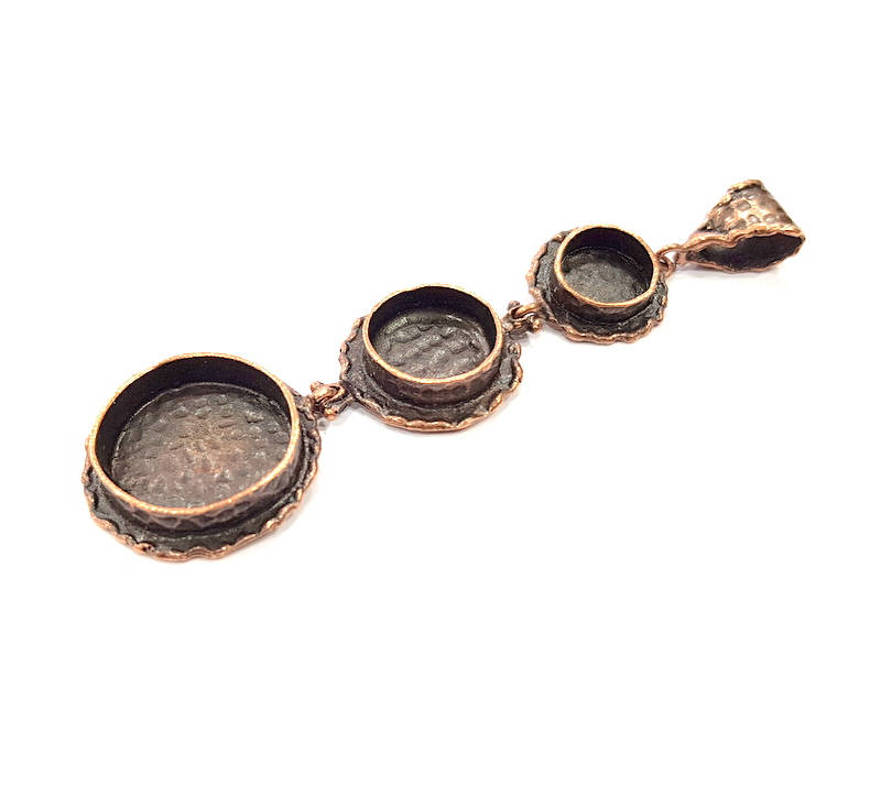 Antique Copper Pendant Blank Mosaic Base Blank inlay Necklace Blank Resin Mountings Copper Plated Brass(20mm 13mm 10mmblank) G10668