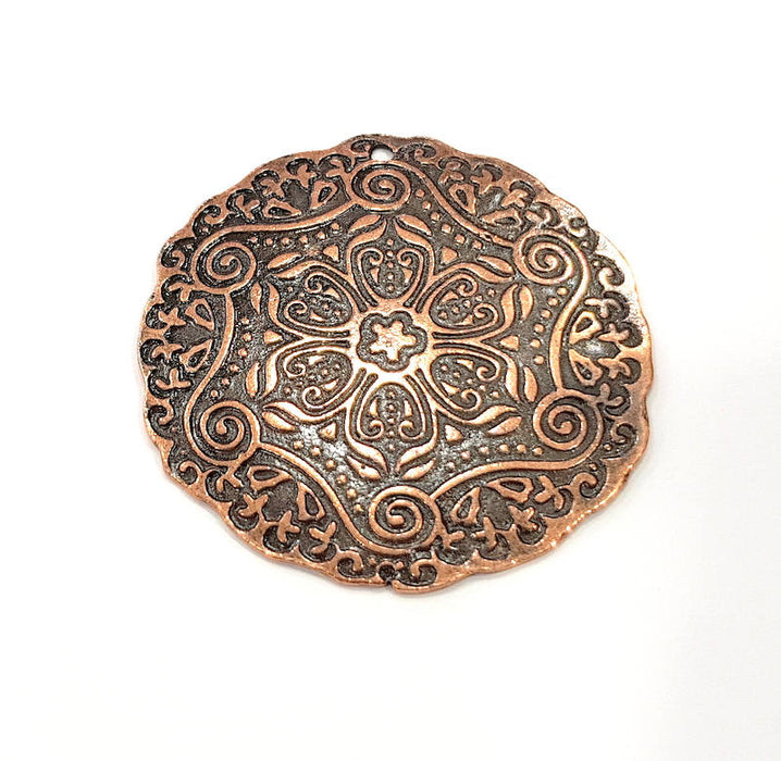 Tribal Pendant Ethnic Pendant Antique Copper Pendant Antique Copper Plated Metal (43mm) G10674