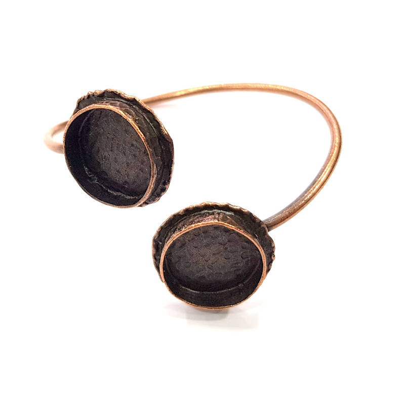 Copper Bracelet Blanks Bangle Blanks Cuff Blanks Adjustable Bracelet Blank Antique Copper Plated Brass (18mm and 18mm Blanks ) G10675