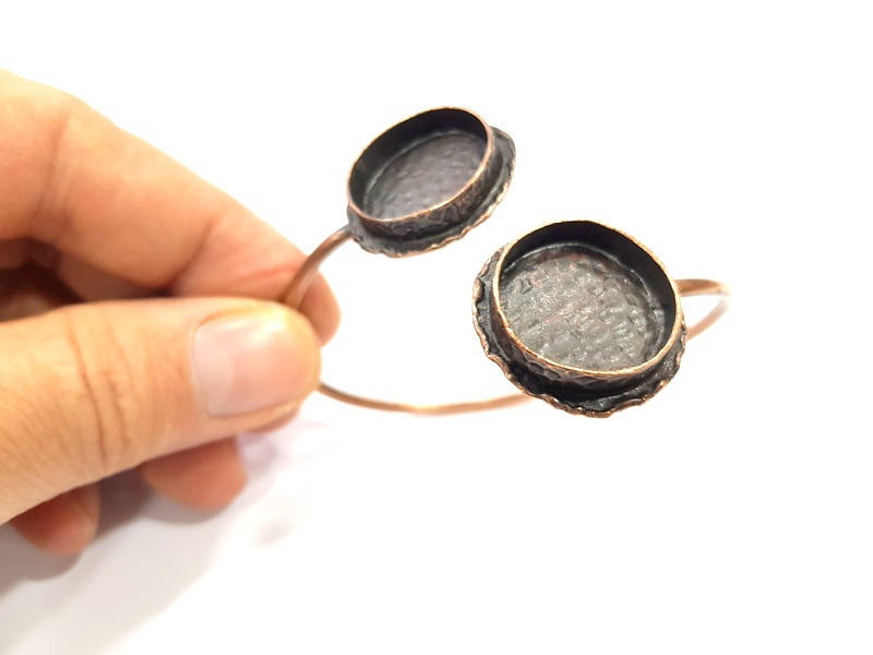 Copper Bracelet Blanks Bangle Blanks Cuff Blanks Adjustable Bracelet Blank Antique Copper Plated Brass (18mm and 18mm Blanks ) G10675