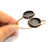 Copper Bracelet Blanks Bangle Blanks Cuff Blanks Adjustable Bracelet Blank Antique Copper Plated Brass (20x14mm and 20x14mm Blanks ) G10676