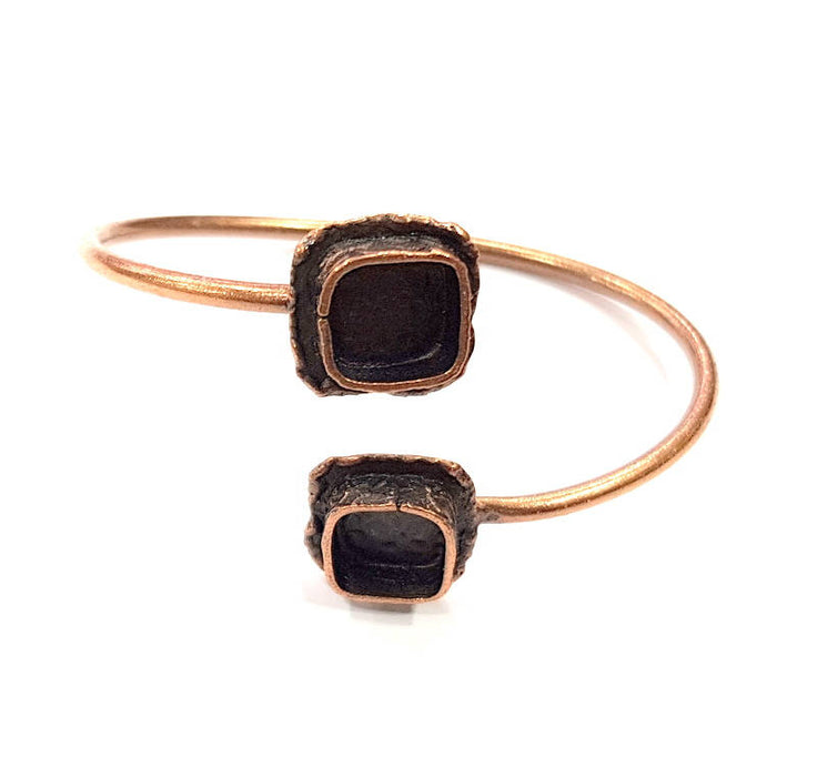 Copper Bracelet Blanks Bangle Blanks Cuff Blanks Adjustable Bracelet Blank Antique Copper Plated Brass (10x10mm and 10x10mm Blanks ) G10682