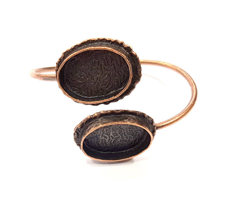 Copper Bracelet Blanks Bangle Blanks Cuff Blanks Adjustable Bracelet Blank Antique Copper Plated Brass (24x17mm and 24x17mm Blanks ) G10685