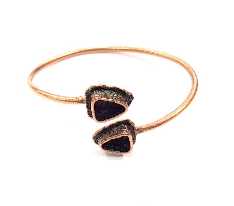 Copper Bracelet Blanks Bangle Blanks Cuff Blanks Adjustable Bracelet Blank Antique Copper Plated Brass (9x7mm and 9x7mm Blanks ) G10686