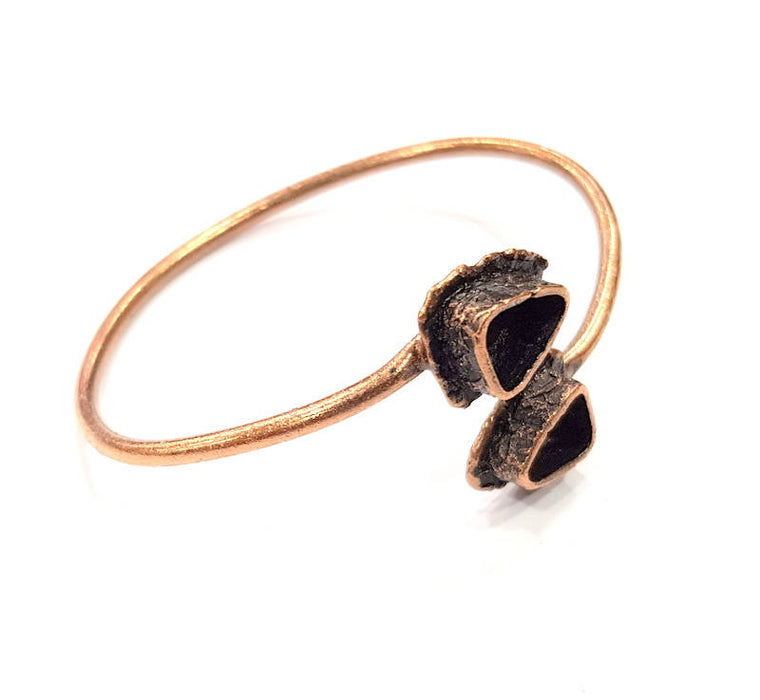 Copper Bracelet Blanks Bangle Blanks Cuff Blanks Adjustable Bracelet Blank Antique Copper Plated Brass (9x7mm and 9x7mm Blanks ) G10686