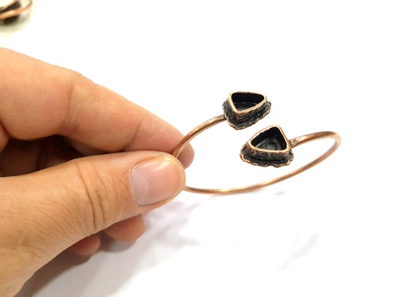 Copper Bracelet Blanks Bangle Blanks Cuff Blanks Adjustable Bracelet Blank Antique Copper Plated Brass (9x7mm and 9x7mm Blanks ) G10686