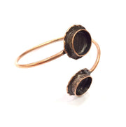 Copper Bracelet Blanks Bangle Blanks Cuff Blanks Adjustable Bracelet Blank Antique Copper Plated Brass (14mm and 14mm Blanks ) G10688