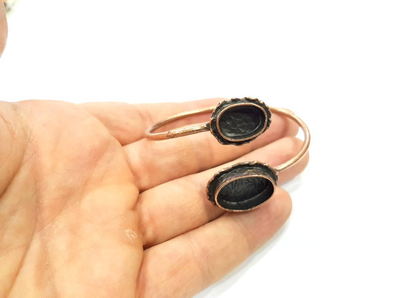 Copper Bracelet Blanks Bangle Blanks Cuff Blanks Adjustable Bracelet Blank Antique Copper Plated Brass (20x14mm and 14x10mm Blanks ) G10689
