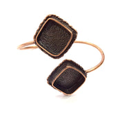 Copper Bracelet Blanks Bangle Blanks Cuff Blanks Adjustable Bracelet Blank Antique Copper Plated Brass (18x18mm and 18x18mm Blanks ) G10690