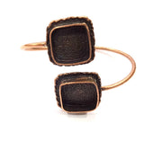 Copper Bracelet Blanks Bangle Blanks Cuff Blanks Adjustable Bracelet Blank Antique Copper Plated Brass (18x18mm and 18x18mm Blanks ) G10693