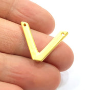 2 Victory Charm Gold Plated Metal Charms  (23x18mm)  G10718