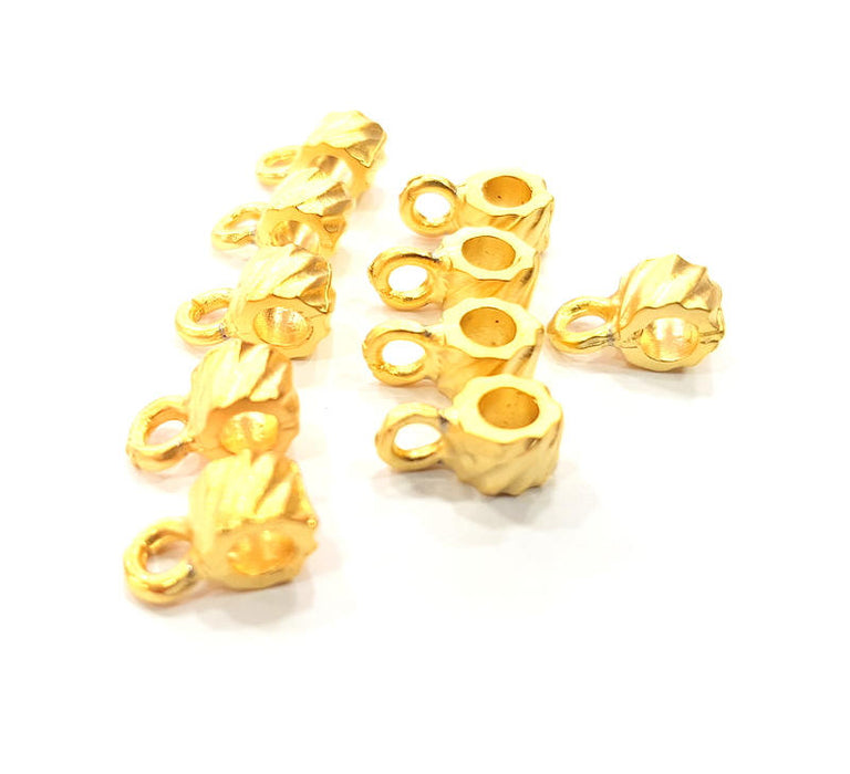 6 Gold Bails Gold Plated Metal Findings (11x6mm)  G10720