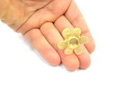 Gold Ring Settings Blank inlay Ring Mosaic Ring Bezel Base Cabochon Mountings Adjustable (10mm blank ) Gold Plated Brass G10721