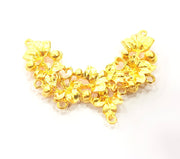 Flower Pendant Gold Plated Metal Pendant (64x28mm)  G10728