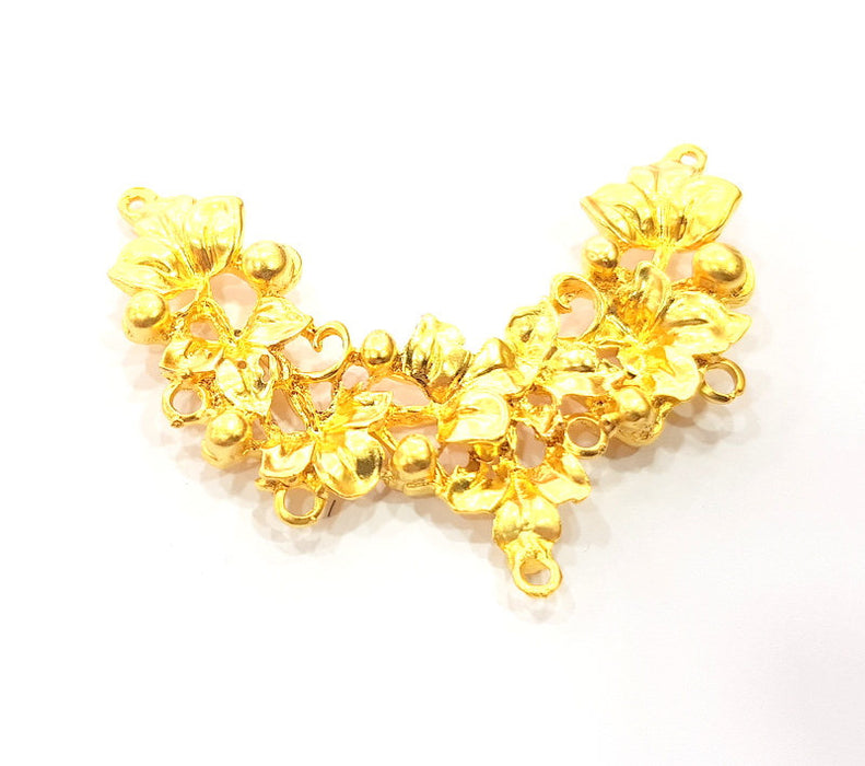 Flower Pendant Gold Plated Metal Pendant (64x28mm)  G10728