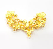 Flower Pendant Gold Plated Metal Pendant (64x28mm)  G10728