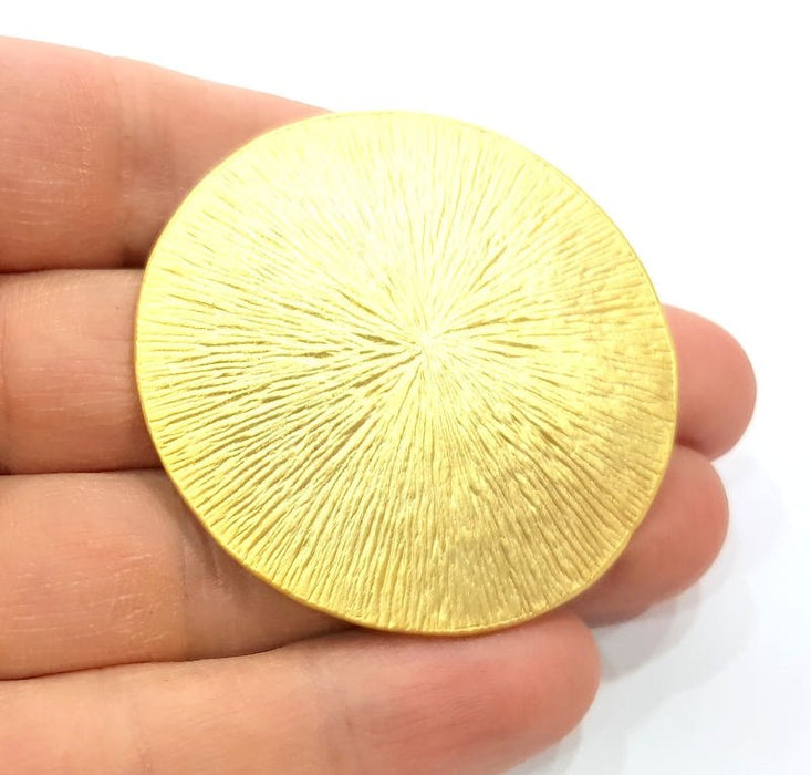 Striped Round Pendant Gold Plated Metal Pendant (52mm)  G10732