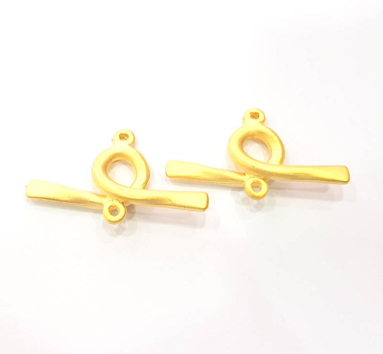 2 Gold Connector Gold Plated Charms  (33x19mm)  G11165