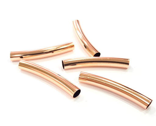 5 Rose Gold Tube Rose Gold  Plated Brass Findings (40x5 mm) G10777