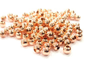 20 Rose Gold Ball Beads Rose Gold Plated Metal Findings (5 mm)  G10778