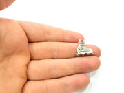 4 Roller Skates Charms Antique Silver Plated Metal (17x17mm) G10813