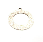4 Circle Charm Silver Charms Antique Silver Plated Metal (33mm) G10825