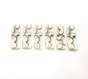 8 Silver Charms Connector Antique Silver Plated Metal (23x7mm) G10827