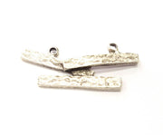 6 Silver Charms Antique Silver Plated Metal (35x15mm) G10833